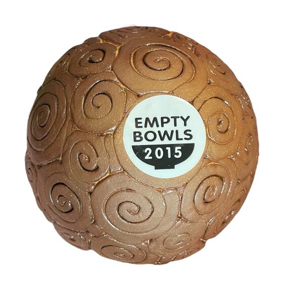 Handmade Pottery Ceramic Coil Bowl Antique Bronze - Picture 4 of 5